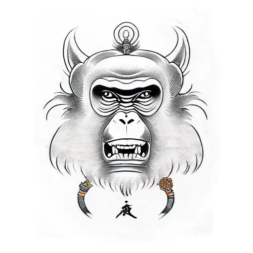 monkey king  tattoo design idea