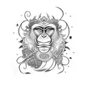 monkey king all high  tattoo design idea