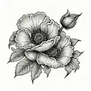 A memorial tattoo design honoring the client's military service, with a background of poppies, a symbol of remembrance and peace tattoo design idea