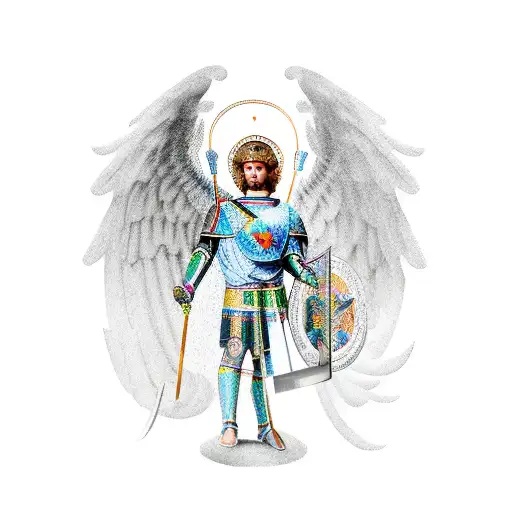 saint michael with roman legion tattoo design idea