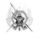 saint michael with roman legion tattoo design idea