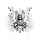 saint michael with roman legion tattoo design idea