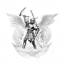 saint michael with roman legion tattoo design idea