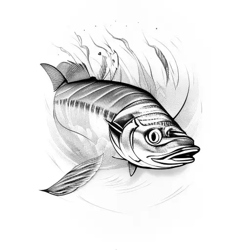 powerful Mackerel  tattoo design idea