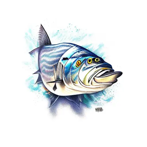 powerful Mackerel  tattoo design idea