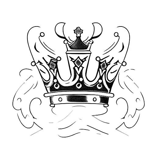 King's crown, with the letters S, A, D at the ends of the crown. tattoo design idea