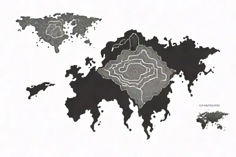 topographic map tattoo design idea