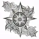 maori compass tattoo design idea