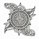 maori compass tattoo design idea