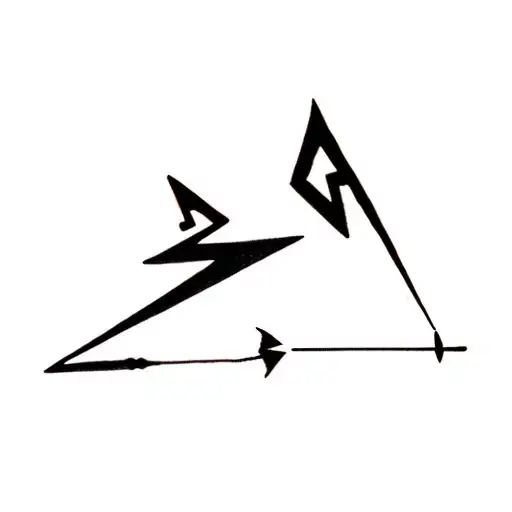cave diving arrow pointer tattoo design idea