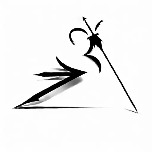 cave diving arrow pointer  tattoo design idea