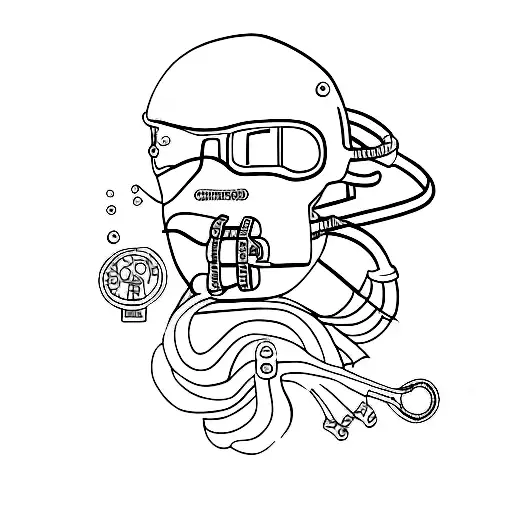 scuba diver tattoo design idea
