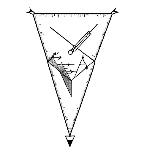 a triangle marker arrow line  astec tattoo design idea