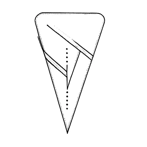 a triangle marker arrow tattoo design idea