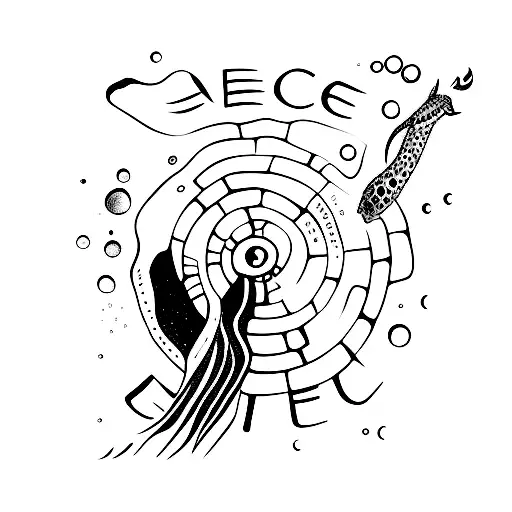 cenote diving tattoo design idea