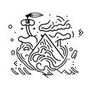 Cave Diving Arrow Pointer with olm tattoo design idea