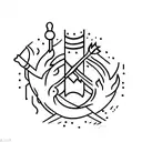 Cave Diving Arrow Pointer with olm tattoo design idea