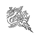 Cave Diving Arrow Pointer with olm tattoo design idea