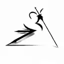 cave diving arrow pointer  tattoo design idea