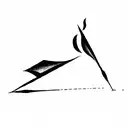 cave diving arrow pointer  tattoo design idea
