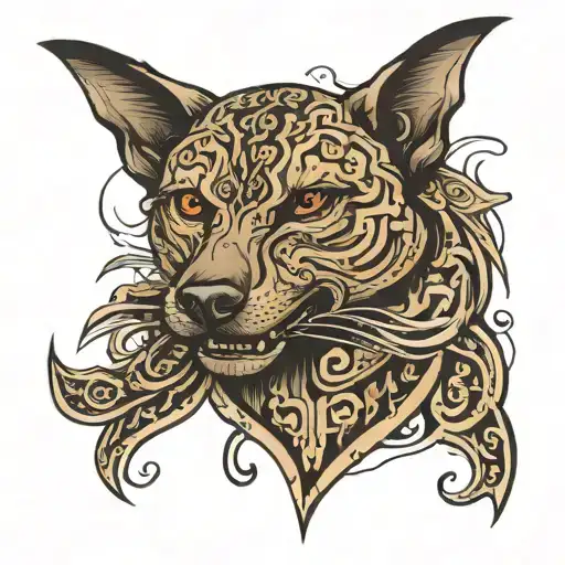 black mouthed kur dog  tattoo design idea