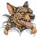 black mouthed kur dog  tattoo design idea