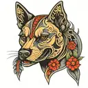 black mouthed kur dog  tattoo design idea