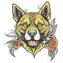 black mouthed kur dog  tattoo design idea