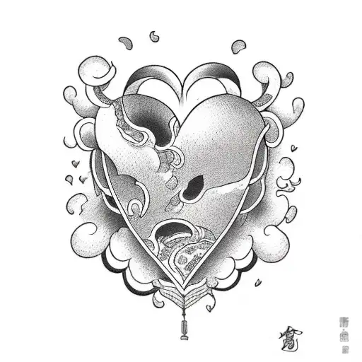 Crying Heart tattoo design idea