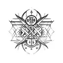 I would like a tattoo on my upper left arm with the following Nordic runes: Thurisaz, Ansuz, Raído, Kenaz, Wunjo, Nauthi tattoo design idea