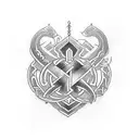 I would like a tattoo on my upper left arm with the following Nordic runes: Thurisaz, Ansuz, Raído, Kenaz, Wunjo, Nauthi tattoo design idea