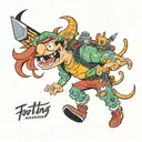 90's cartoon collage tattoo design idea