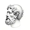 old Marcus Aurelius with broken clock tattoo design idea