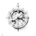 old Marcus Aurelius with broken clock tattoo design idea