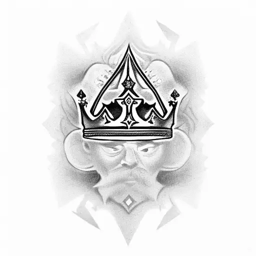 Ace of Spades kings crown tattoo design idea