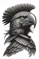eagle helmet holding tattoo design idea