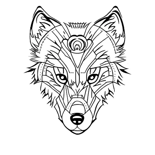 wolf, teeth, tail, body, paws, fur tattoo design idea