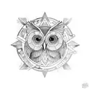 Ancient Greek Athenian Owl tattoo design idea