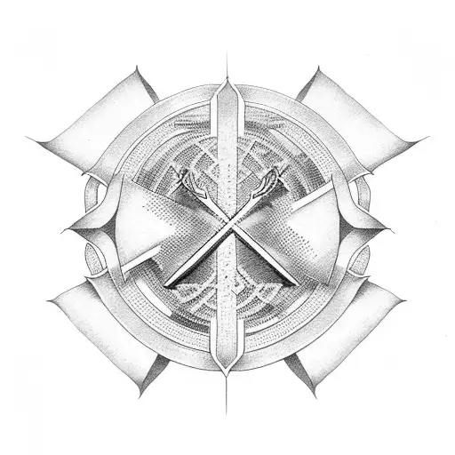 Christian Cross cancer ribbon  tattoo design idea