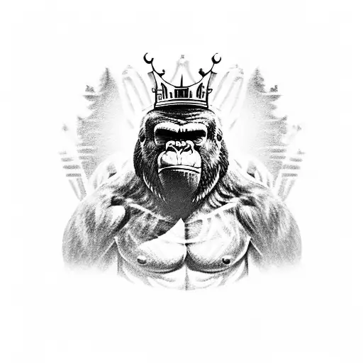 King Kong with a Crown  tattoo design idea