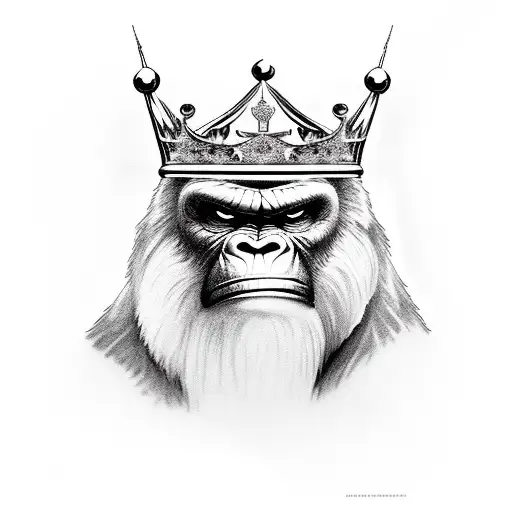 King Kong with a Crown  tattoo design idea