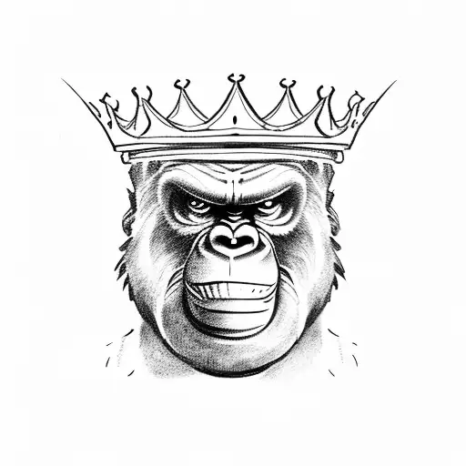 King Kong with a Crown  tattoo design idea