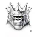 King Kong with a Crown  tattoo design idea