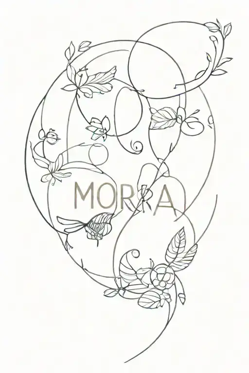 Names: Rana, Morgan, Zora, Nathan, Daphne tattoo design idea