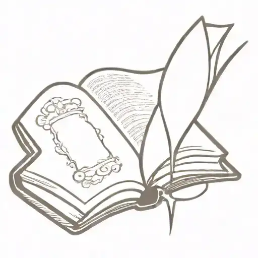 open bible laying flat tattoo design idea