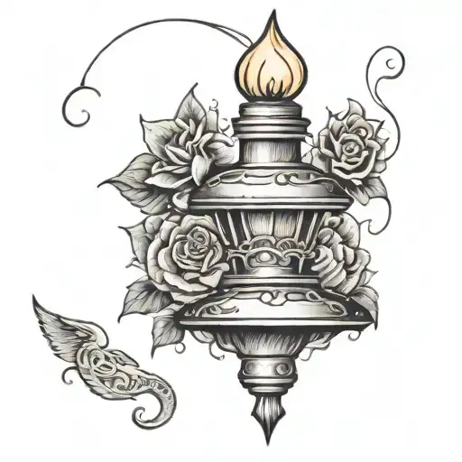 create an image off of  Psalm 119:105 NIV “Your word is a lamp for my feet, a light on my path.” tattoo design idea