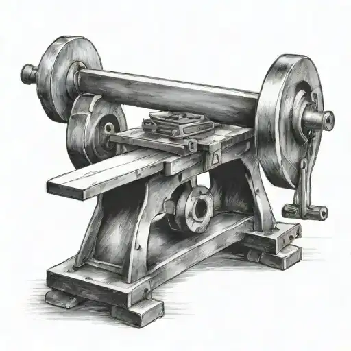 blacksmith forge in background sharpening a sword on anvil  tattoo design idea