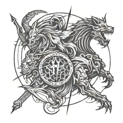 good vs evil tattoo design idea