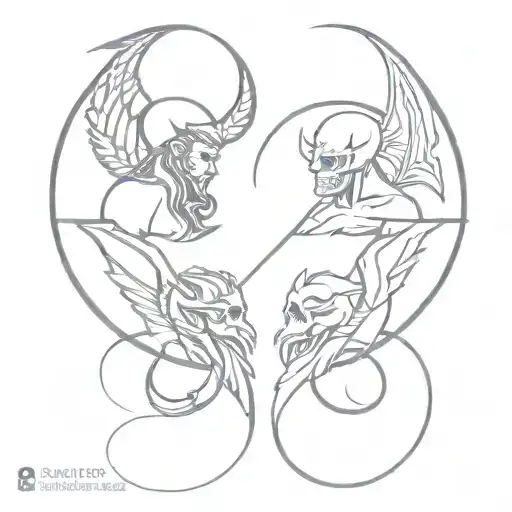 good vs evil tattoo design idea