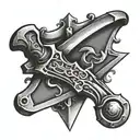 anvil sword iron sharpen iron  tattoo design idea